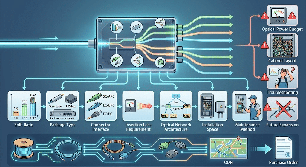 PLC Fiber Optic Splitter Buying Guide | FTTH Split Ratio Selection